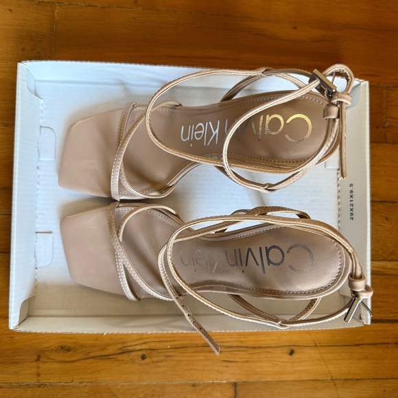 Calvin Klein Women's Tegin Heeled Sandal, Nude, 7.5 - Picture 6 of 6